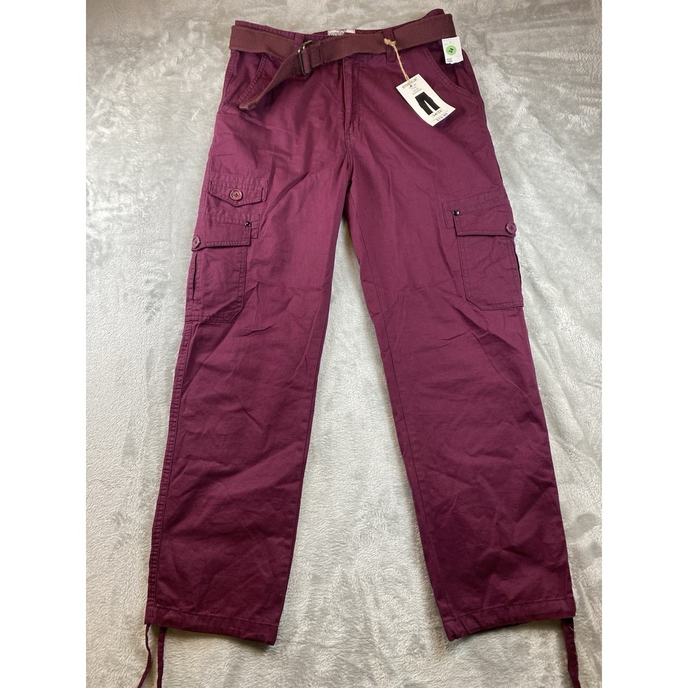 Men's Cargo Pants in Deep Burgundy - Stylish Utility